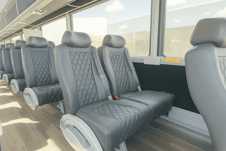 interior of Kalamazoo Coach Bus Service charter bus