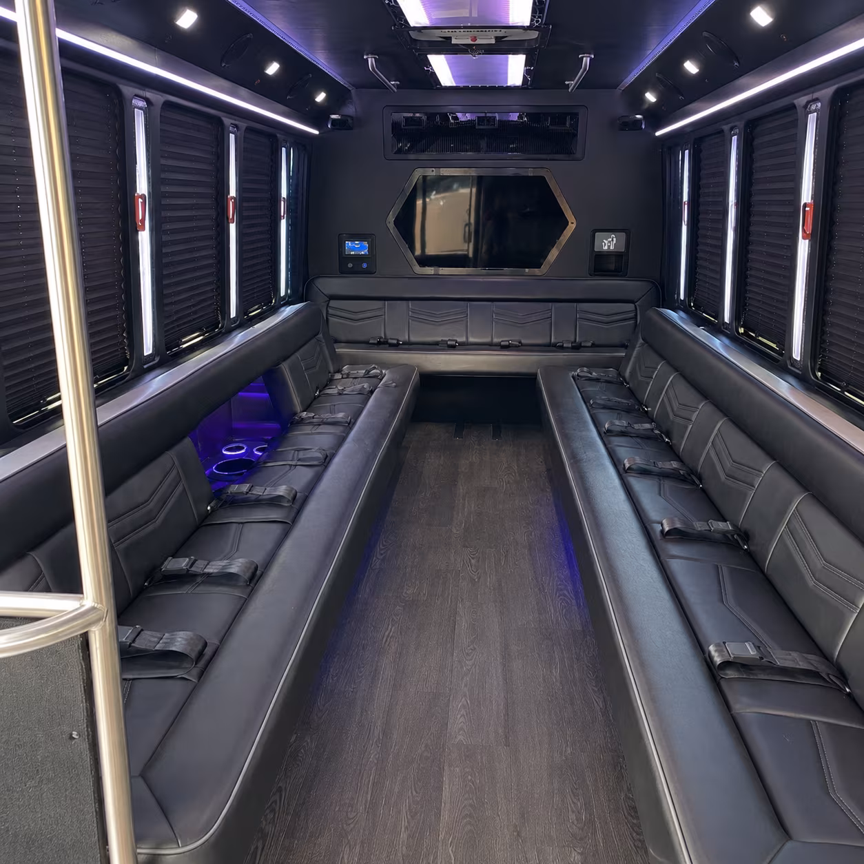 kalamazoo 18 passenger party bus interior