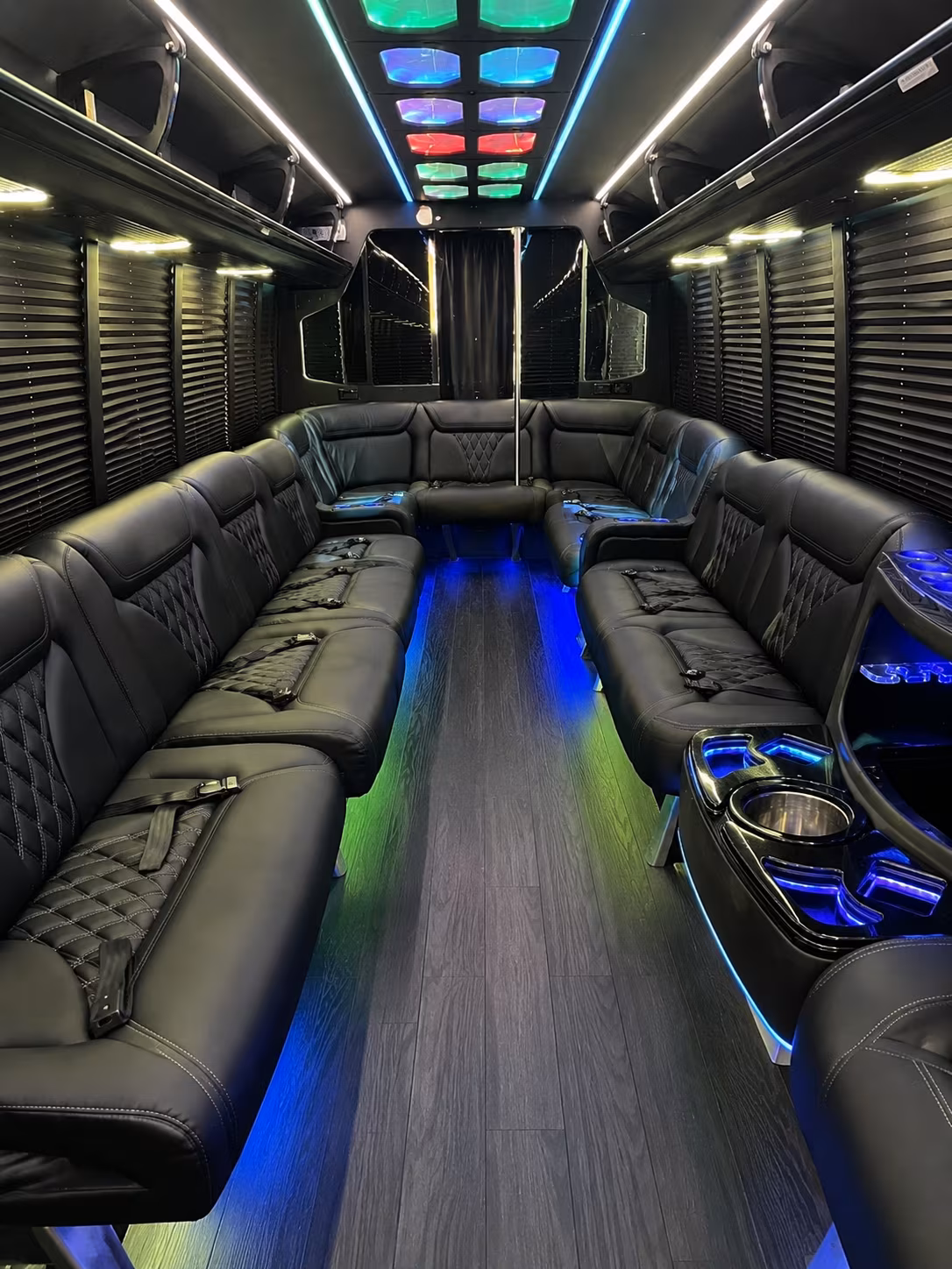 kalamazoo 20 passenger party bus interior