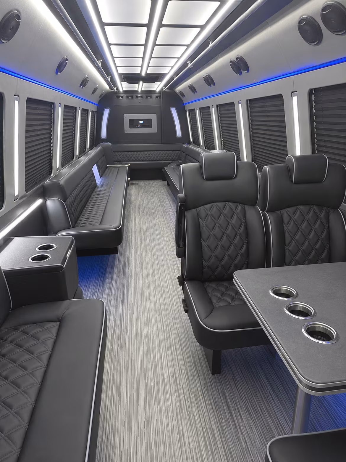 kalamazoo 25 passenger party bus inside