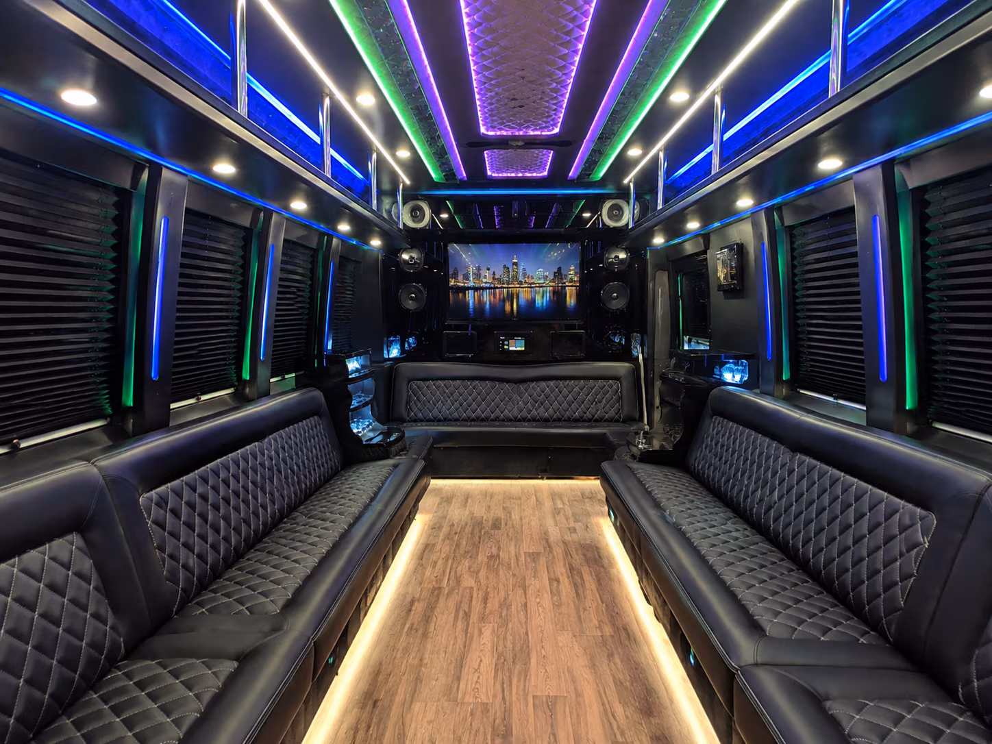 kalamazoo 25 passenger party bus interior