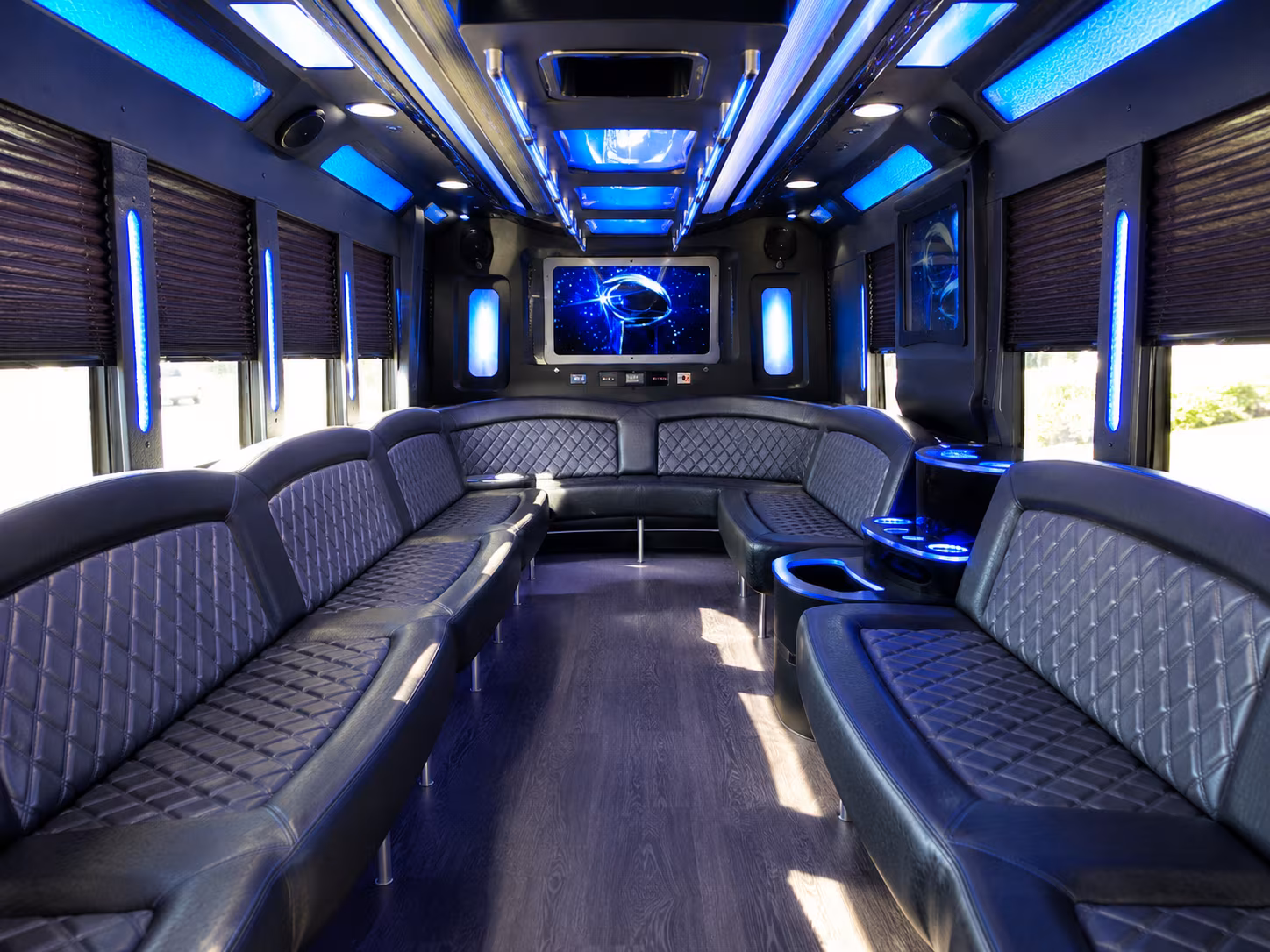 kalamazoo 28 passenger party bus inside