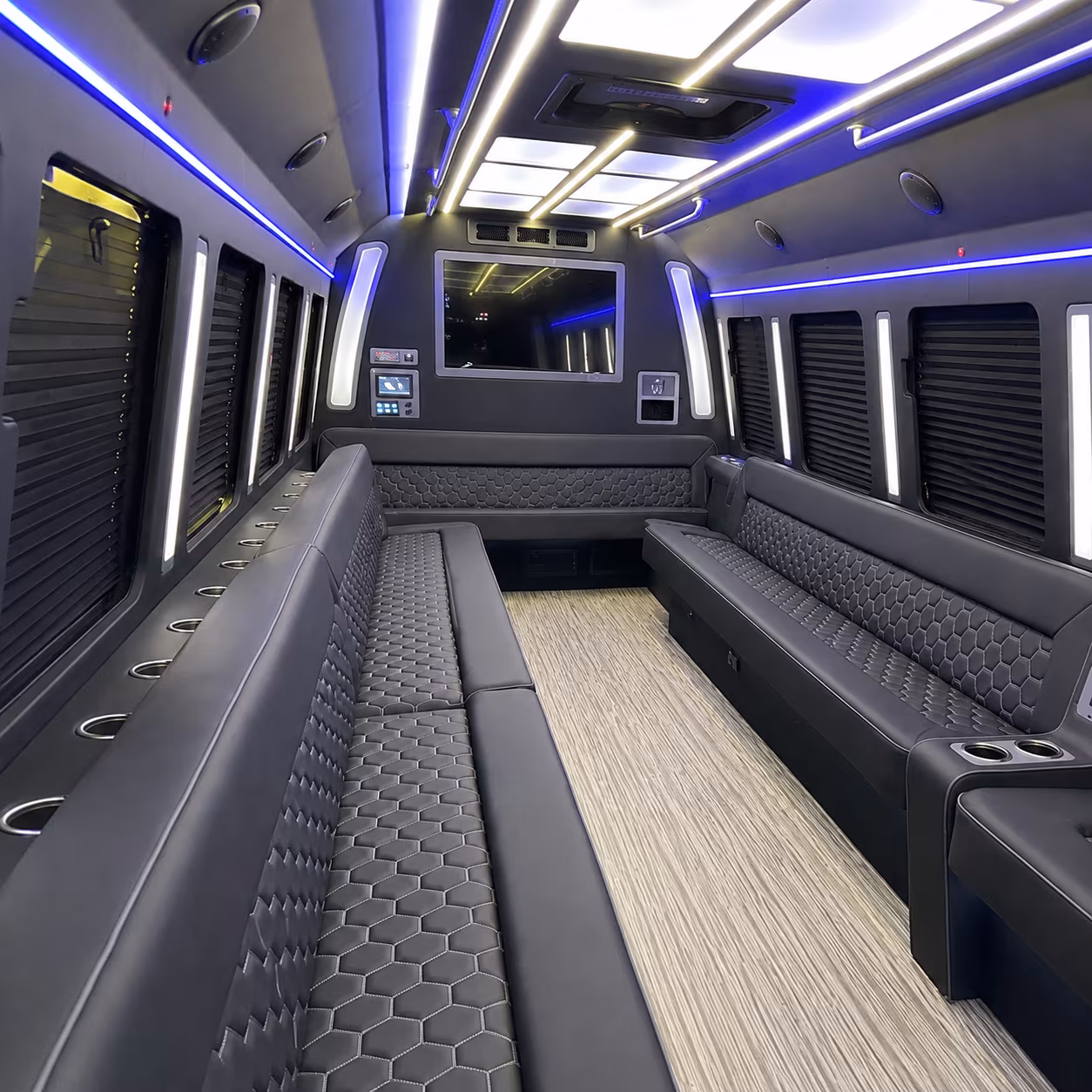 kalamazoo 40 passenger party bus inside