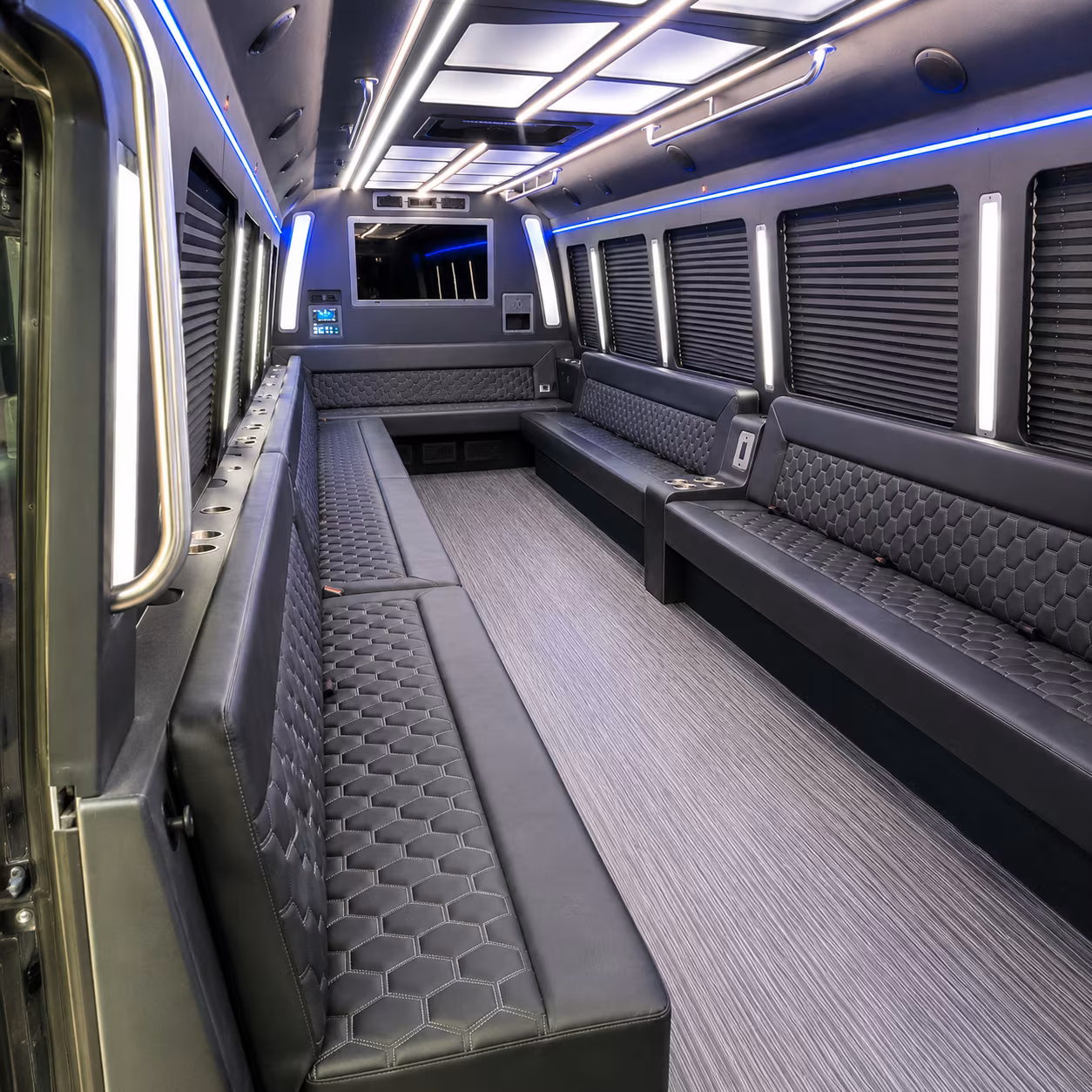 kalamazoo 40 passenger party bus interior