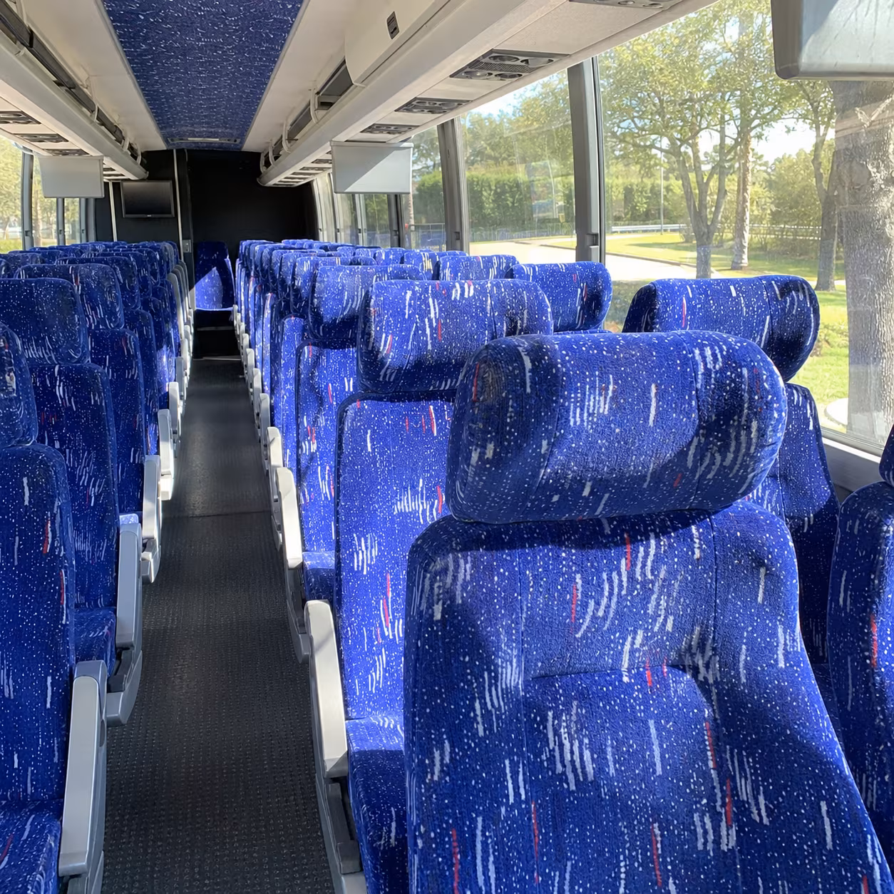 kalamazoo 56 passenger charter bus inside